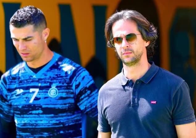 Cristiano Ronaldo e Marcelo Salazar no Al-Nassr (Foto: Arquivo pessoal)