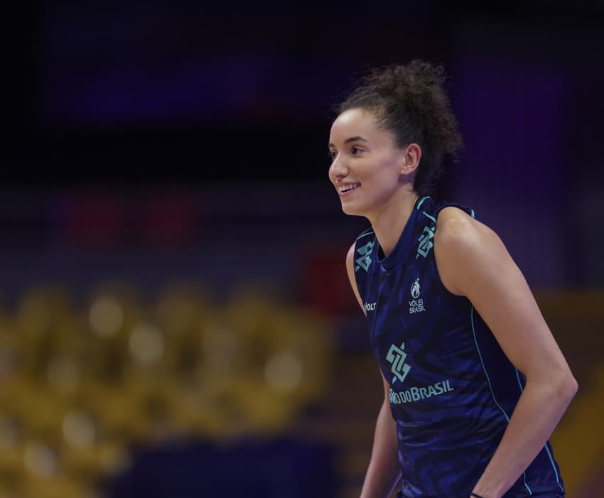 Gabi em treino da Seleção para a VNL, em Brasília (Foto: Divulgação/ CBV)