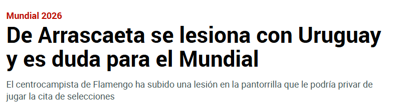 Marca (Espanha): De Arrascaeta está lesionado enquanto jogava pelo Uruguai e é dúvida para a Copa do Mundo