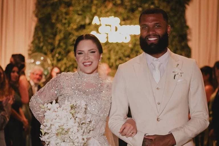Letícia Carvalho e Igor Thiago oficializaram a união em 2023. (Foto: Reprodução)