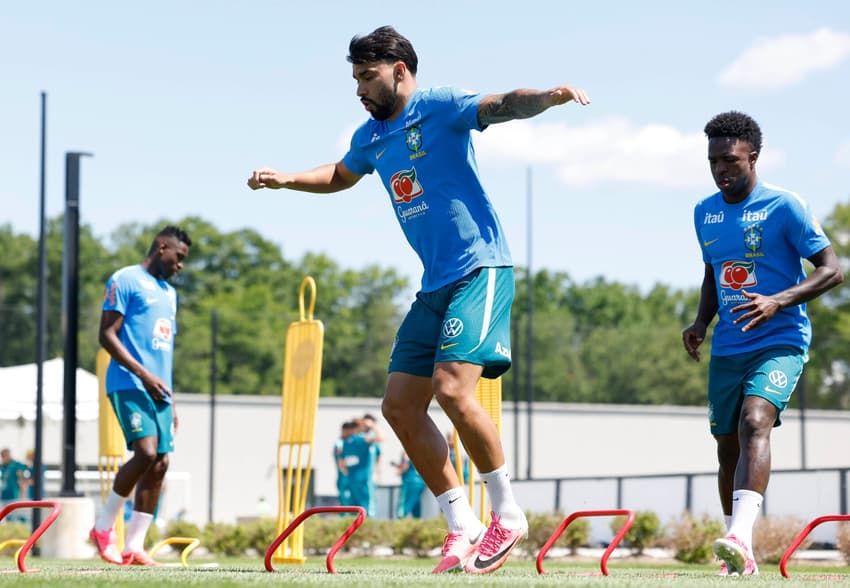 Lucas Paquetá durante treino da Seleção Brasileira no CT, em Morristown