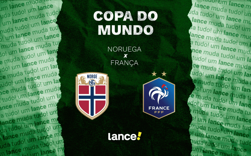 Noruega e França se enfrentam pela 3ª rodada da Copa do Mundo (Foto: Arte/Lance!)