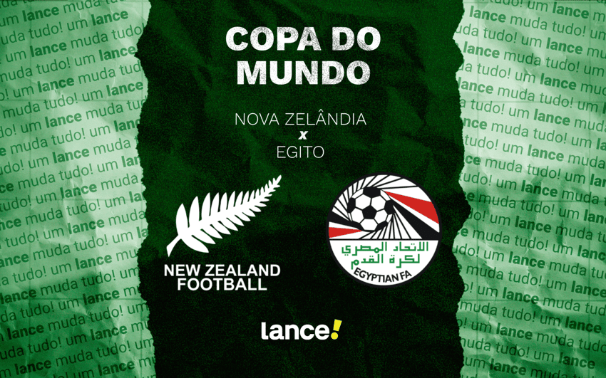 Nova Zelândia e Egito se enfrentam pela 2ª rodada da Copa do Mundo (Foto: Arte/Lance!)