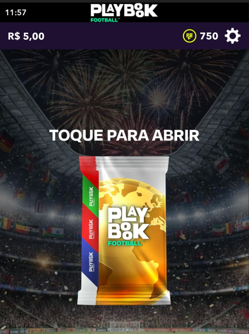 Captura de tela do pack de jogadores no Playbook Football.