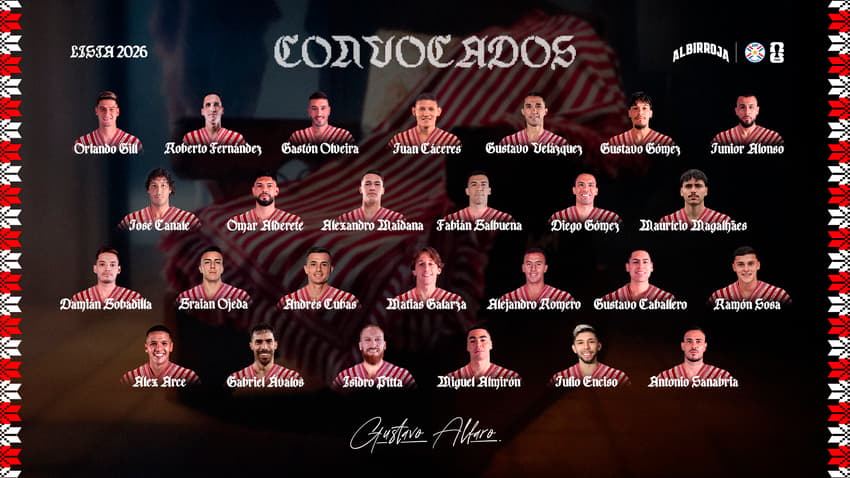 Seleção do Paraguai convocada (Foto: X/ Federação Paraguaia)