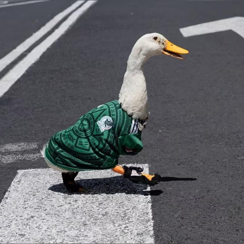 Pato Merlín teve presença barrada em jogo do México x Tchéquia (Foto: Divulgação)