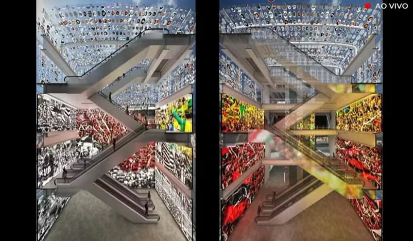 Projeção do novo museu do Maracanã (Foto: Reprodução/FlamengoTV)