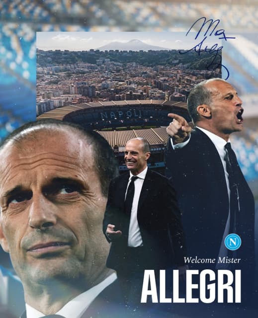 Instagram do Napoli anunciou a chegada de Massimiliano Allegri
