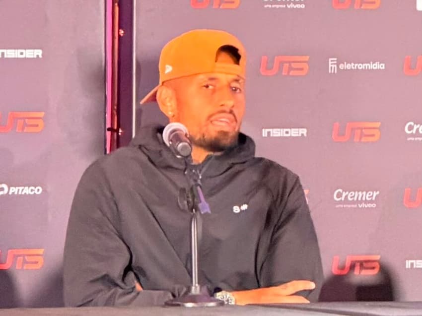 Australiano Nick Kyrgios durante coletiva no UTS RIo