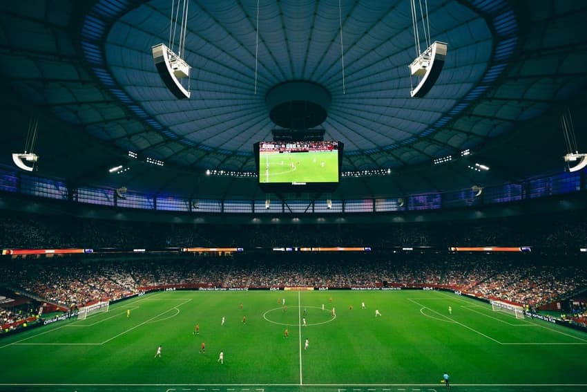 BC Place com teto retrátil fechado para o duelo entre Bélgica e Nova Zelândia, pela fase de grupos da Copa do Mundo