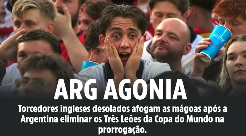 Repercussão do jornal The Sun com a eliminação da Inglaterra na Copa do Mundo