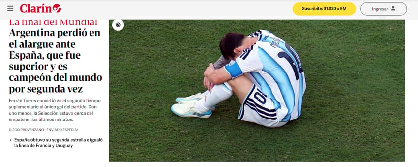 Jornais internacionais repercutem título da Espanha e vice da Argentina