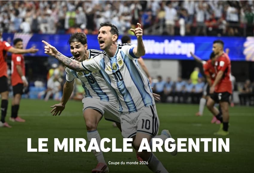 'O milagre argentino', classificou o L'Equipe, sobre a vitória da Argentina