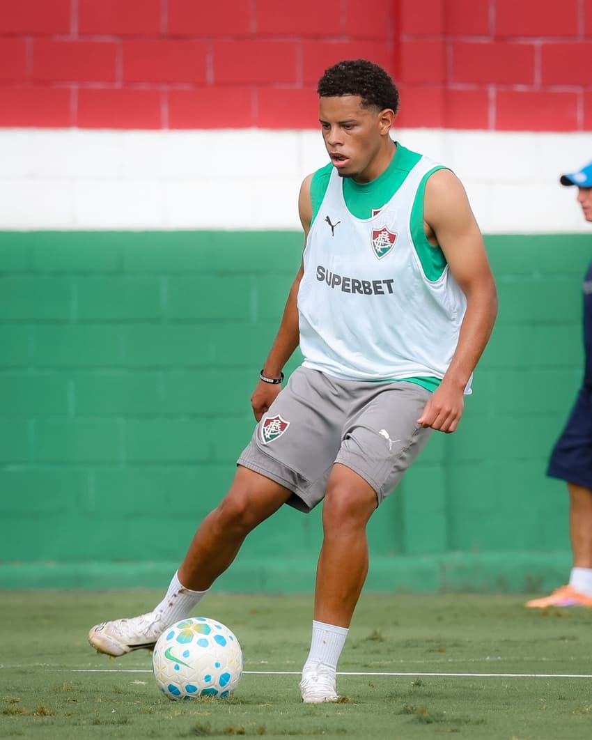 Marcos Paulo em treino do Fluminense no CT Carlos Castilho