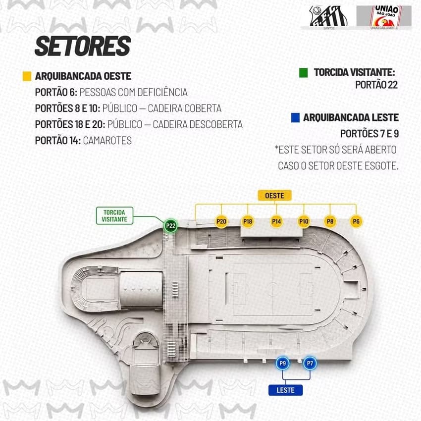 O amistoso deste sábado terá os setores Leste e Oeste disponíveis para os torcedores santistas no estádio Pacaembu.