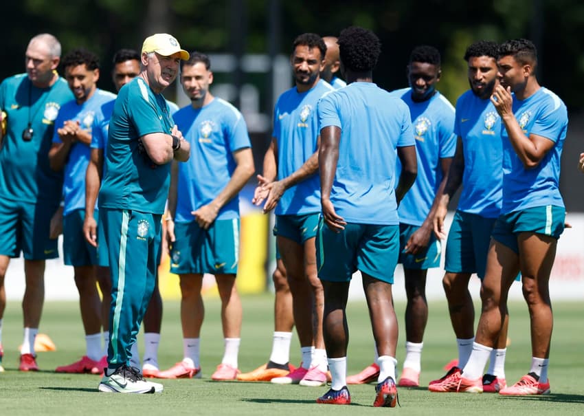 Carlo Ancelotti, durante treino da Seleção Brasileira em Morristown