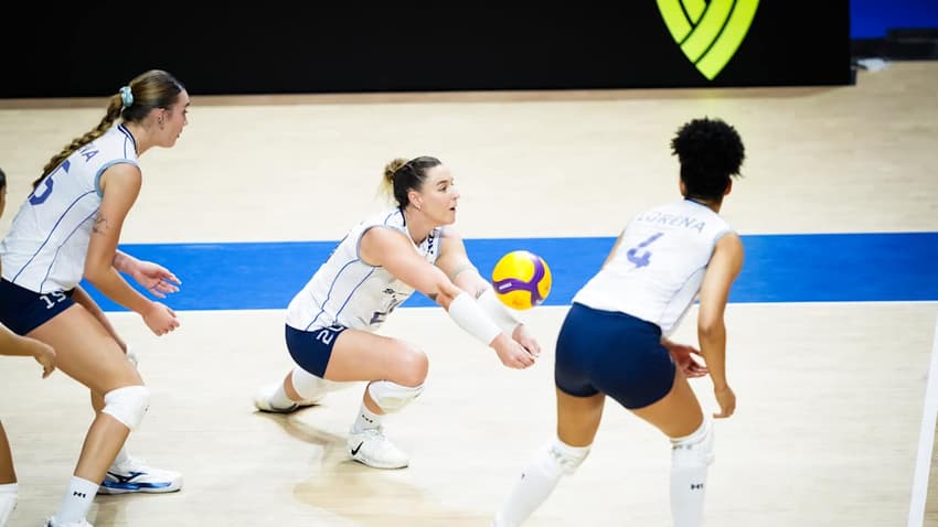 A ponteira Maiara Basso durante o duelo entre Brasil e Tailândia pela VNL