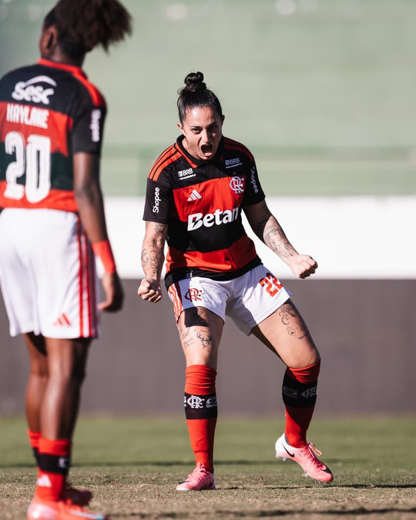 Fernanda comemora gol marcado na Brasil Ladies Cup 2026. (Guilherme Veiga/Brasil Ladies Cup)