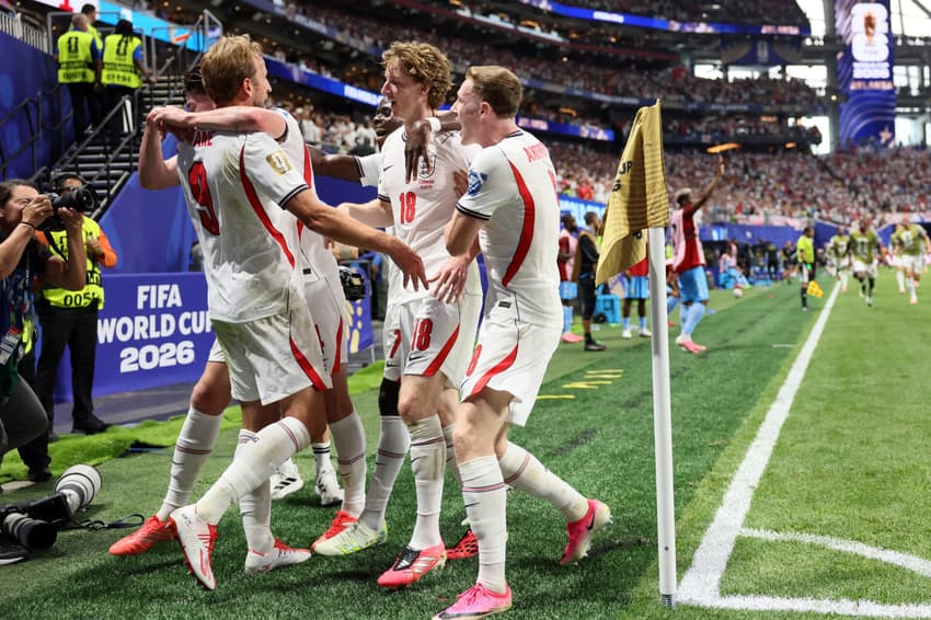 Inglaterra comemora gol de Harry Kane na Copa do Mundo