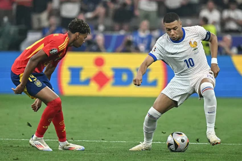Lamine Yamal e Mbappé já se enfrentaram em Espanha x França pela Eurocopa