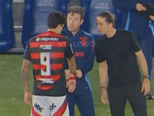 Filipe Luís perdeu Pedro para Racing x Flamengo (Foto: Reprodução)