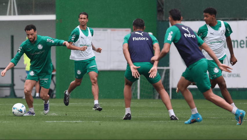 Treino do Palmeiras na Academia de Futebol (Foto: Cesar Greco/Palmeiras/by Canon)
