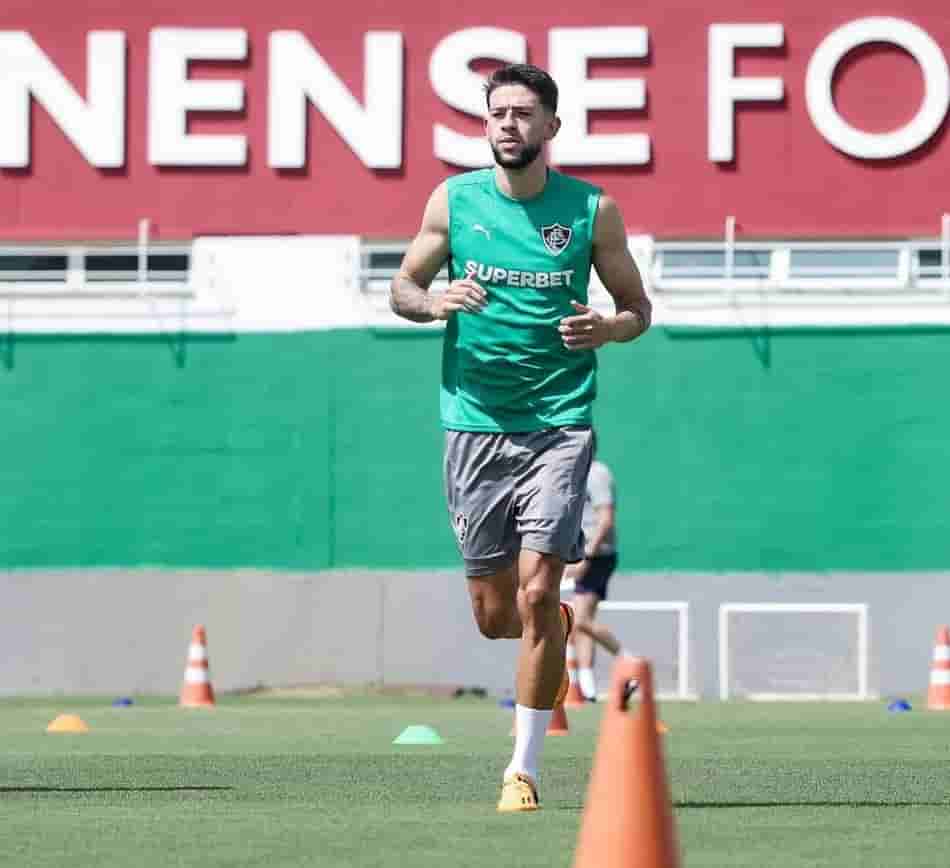 Jemmes em seu primeiro treino como jogador do Fluminense (Foto: Marcelo Gonçalves/Fluminense)