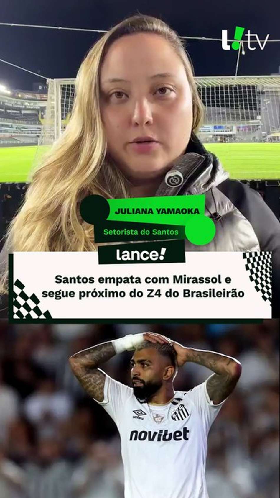 thumbnail Santos empata com Mirassol e segue próximo do Z4 do Brasileirão