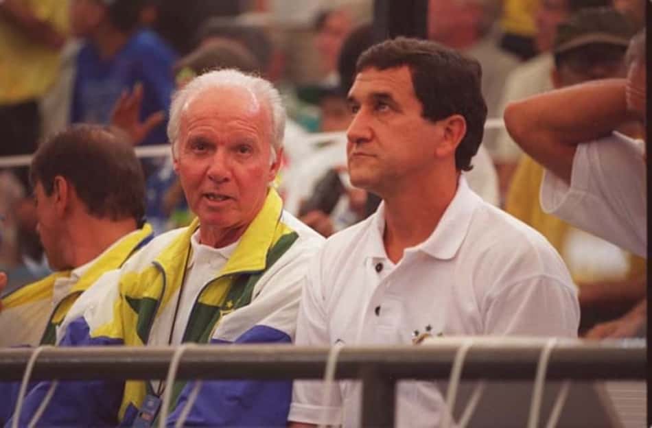 Parreira ao lado de Zagallo: dupla esteve junta na conquista do tri e do tetra
