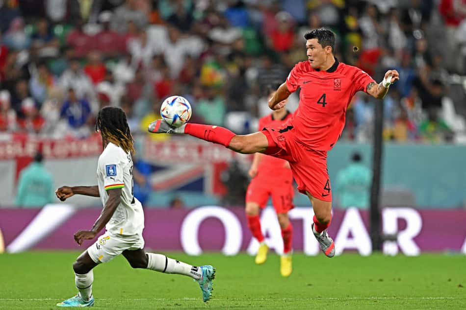 Jogador da Coreia do Sul em ação na Copa de 2022