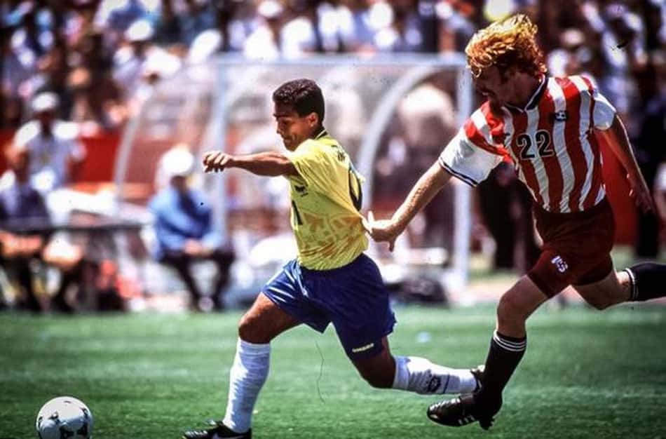 Romário na partida entre Brasil e Estados Unidos na Copa do Mundo de 1994