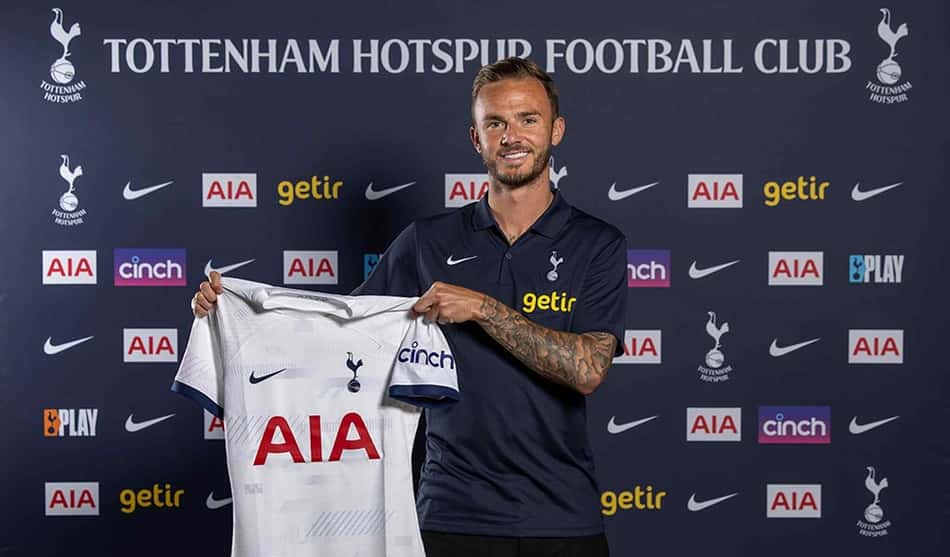 No Tottenham desde a temporada 2023/24, James Maddison se lesionou em amistoso de pré-temporada (Foto: Divulgação/Tottenham)