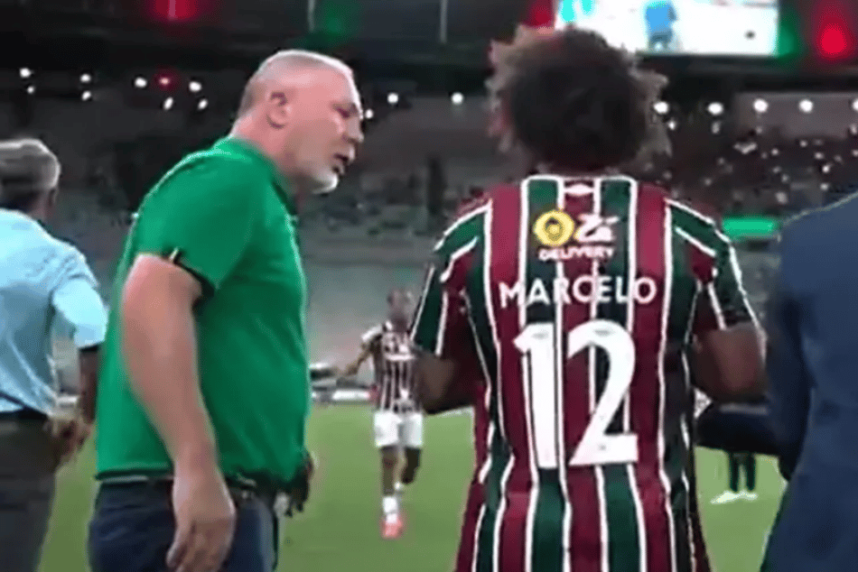 Marcelo e Mano Menezes pelo Fluminense (Foto: Reprodução)