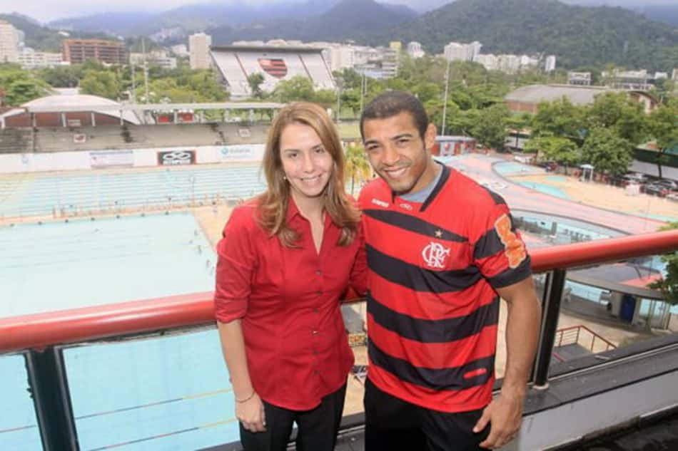 José Aldo e Patrícia Amorim (Foto: Fernando Azevedo/Fla Imagem)