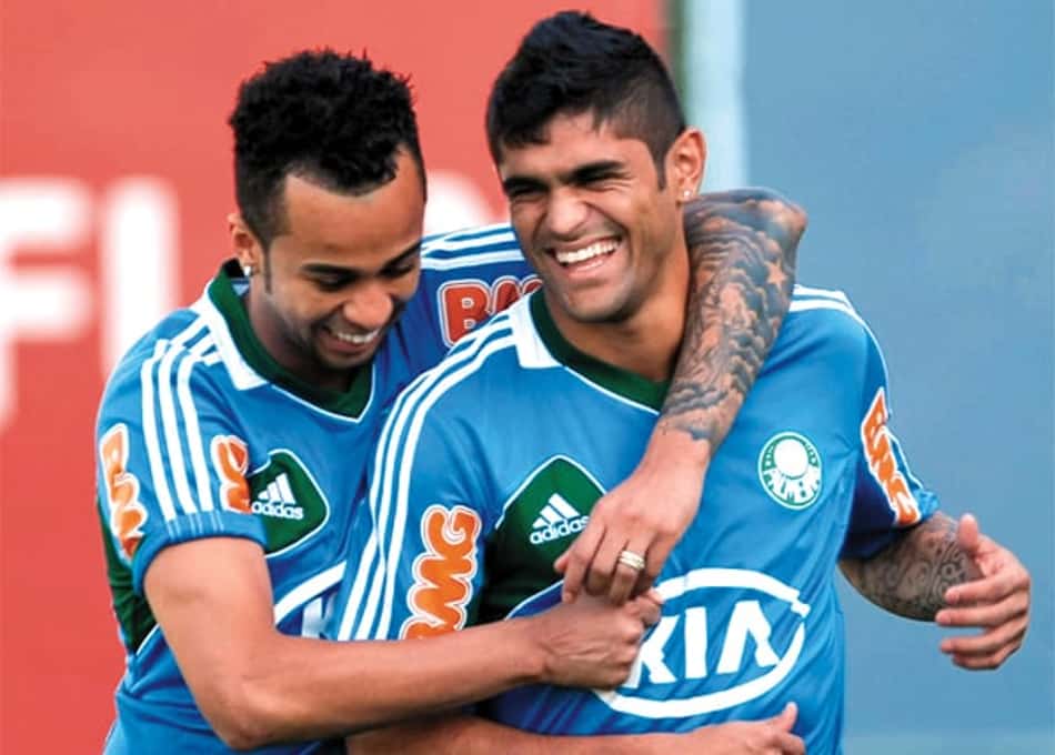 Wesley e Luan - Treino do Palmeiras (Foto: Cesar Greco/Fotoarena)