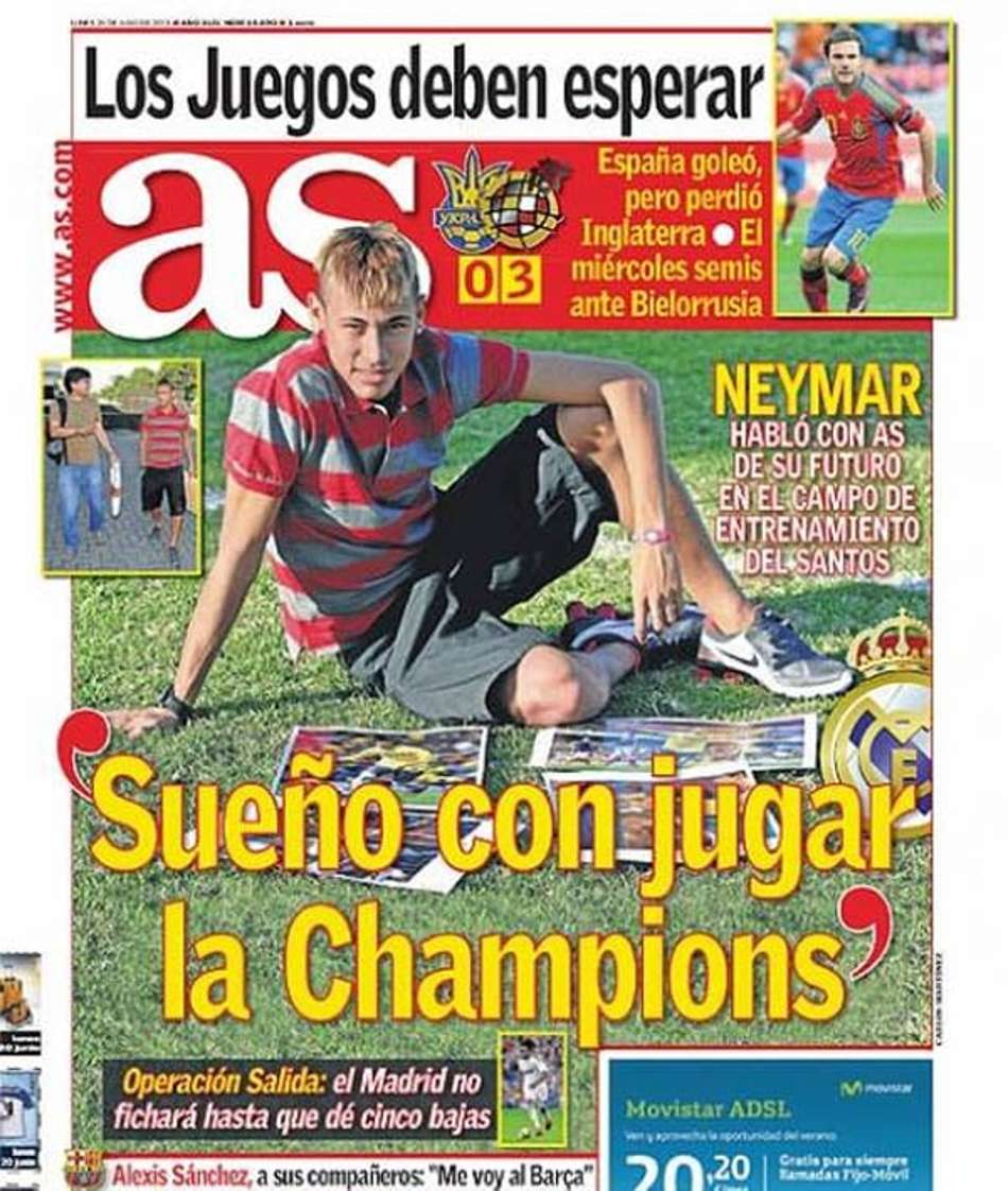 Capa do 'As' com Neymar (Crédito: Reprodução)