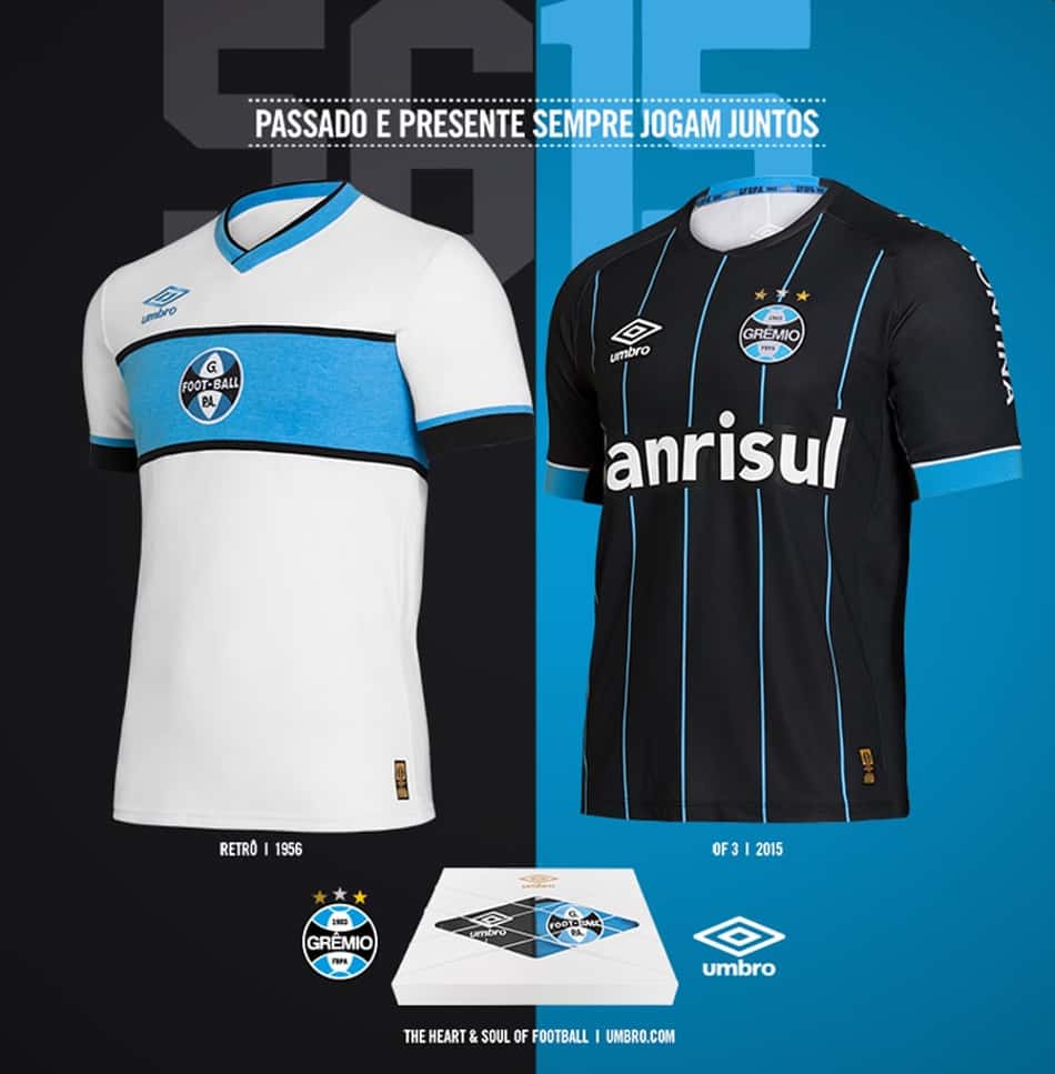 Com 'reverência de 1956', Grêmio tem quarto uniforme lançado pela Umbro