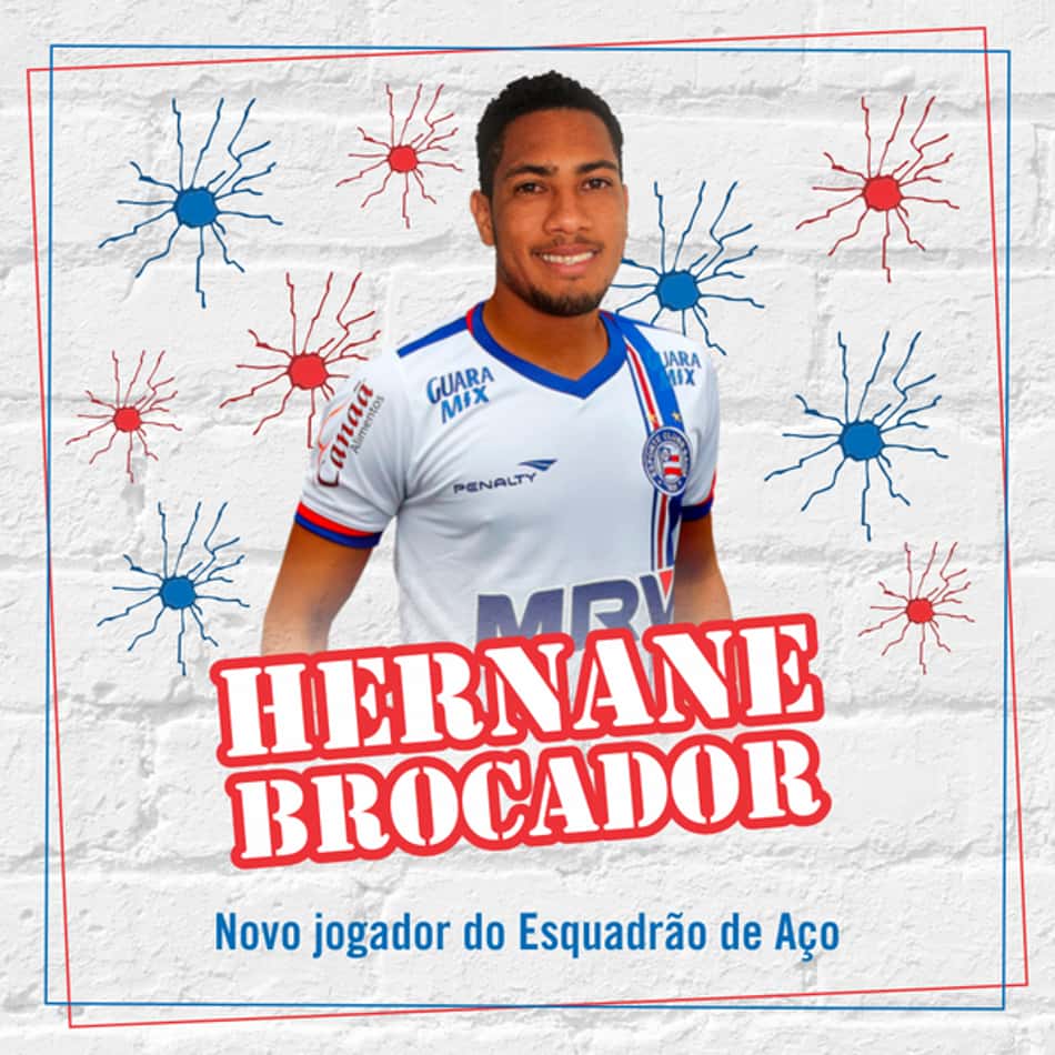 Bahia anuncia a contratação do atacante Hernane Brocador