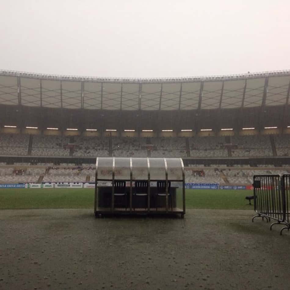 Mineirão teve chuva de granizo (Foto: Divulgação / Cruzeiro)