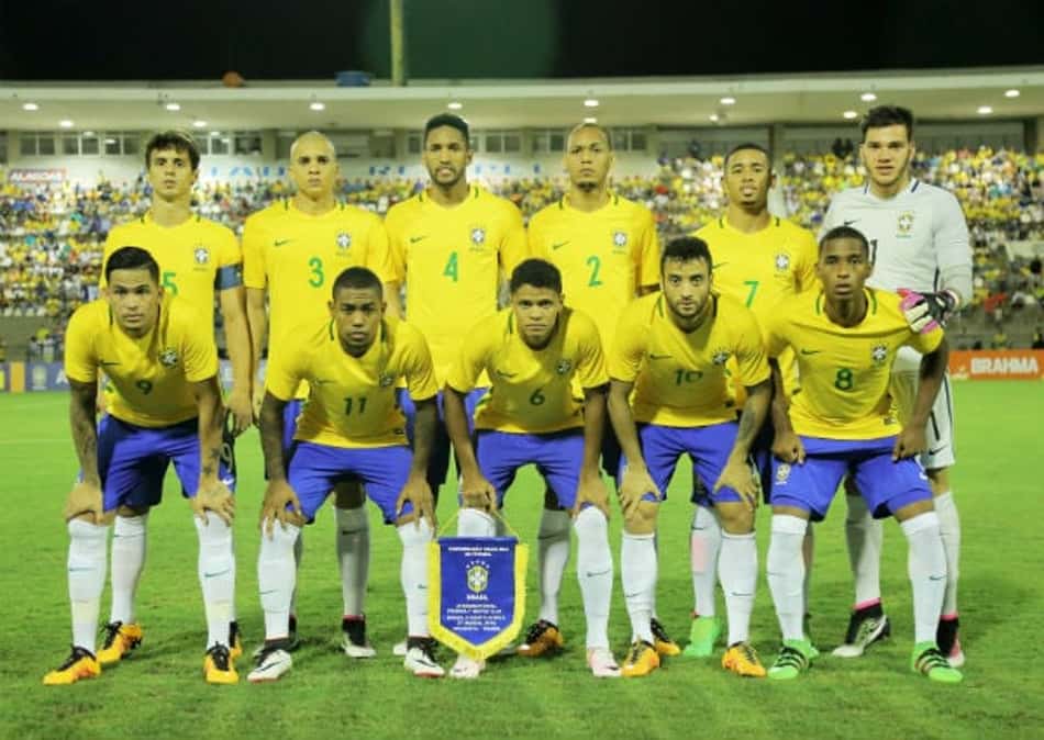 Seleção olímpica que jogou contra a África do Sul, em março (Foto: CBF)