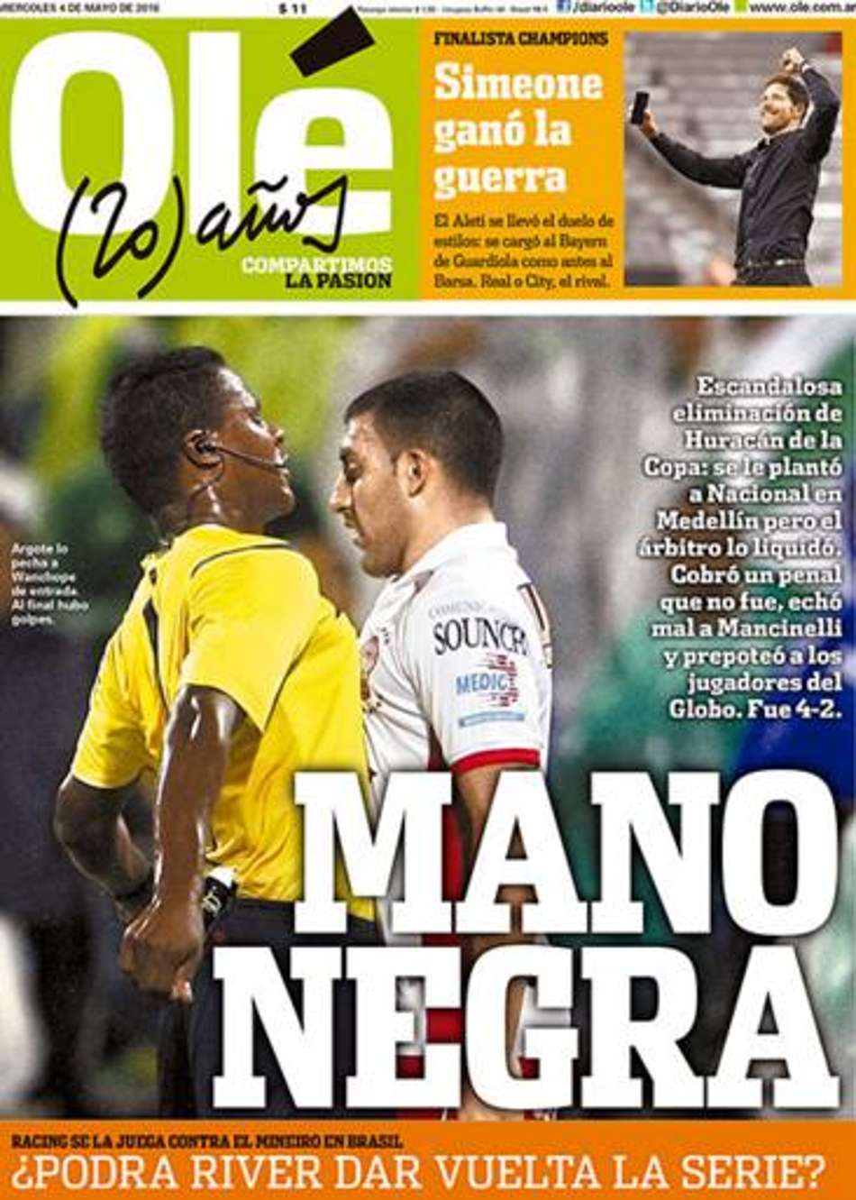 Suposto racismo na capa do diário 'Olé' gera revolta no Twitter
