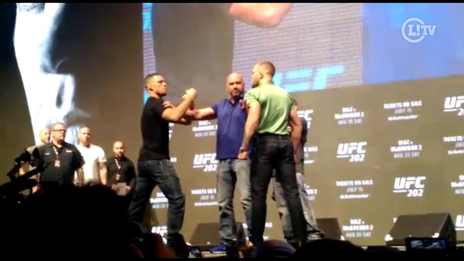 Primeira encarada antes de revanche entre Diaz e McGregor é tensa
