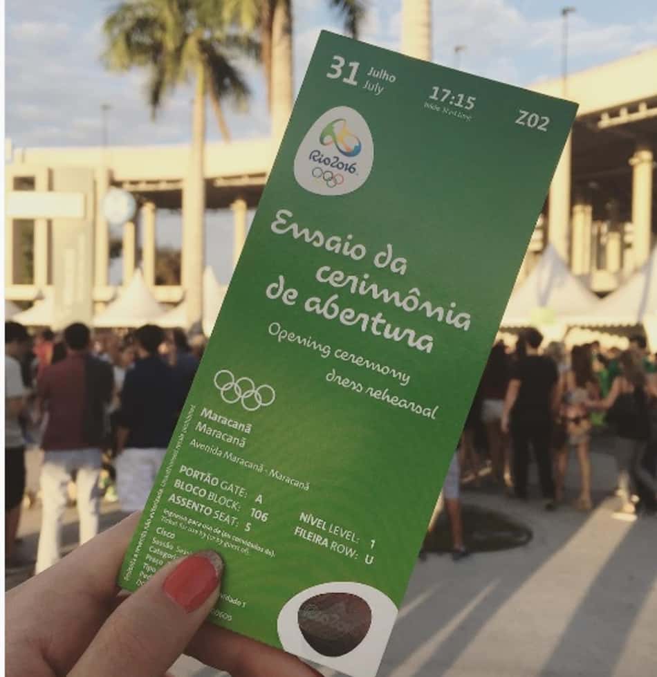 Convite do ensaio da cerimônia de abertura da Rio-2016 
