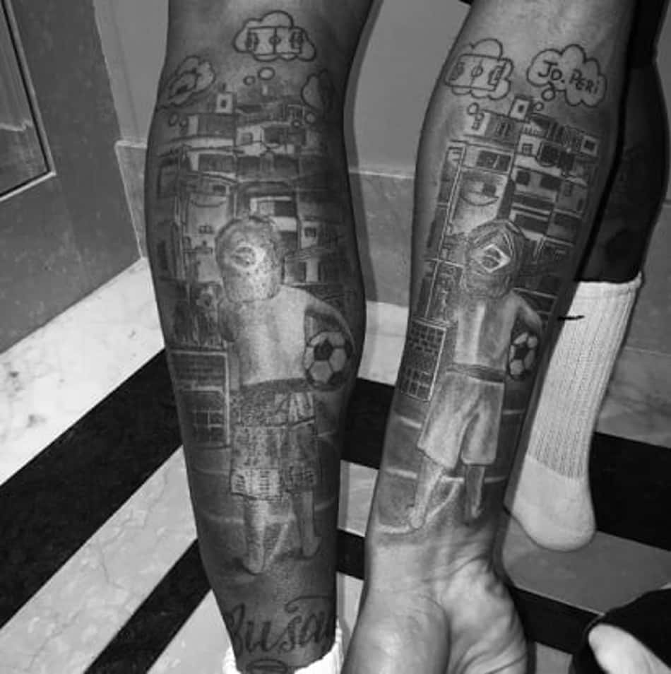 Tatuagem de Neymar e Gabriel Jesus
