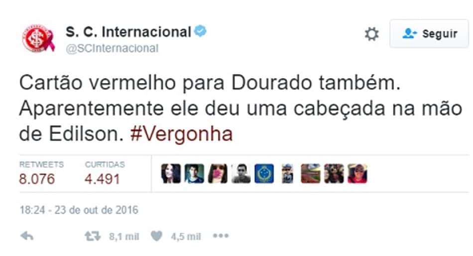 Após confusão no Gre-Nal, Inter e Grêmio se provocam no Twitter