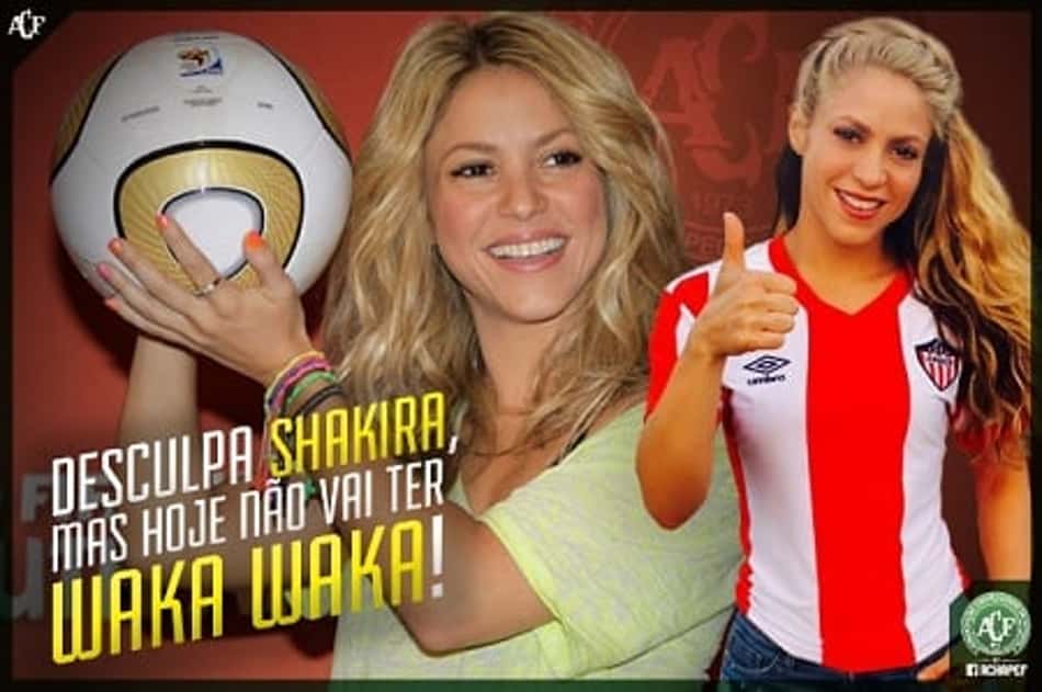 Após classificação, Chapecoense tira onda com Shakira: 'não vai ter Waka Waka'