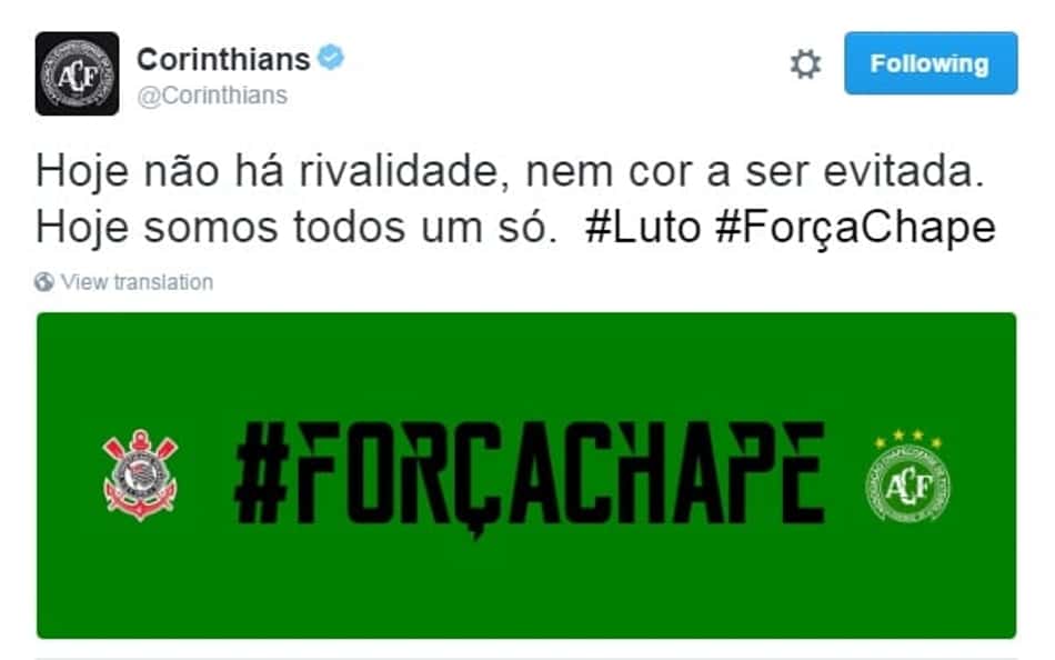 Diretor cogita Corinthians todo de verde pela Chape: 'Não existe cor'