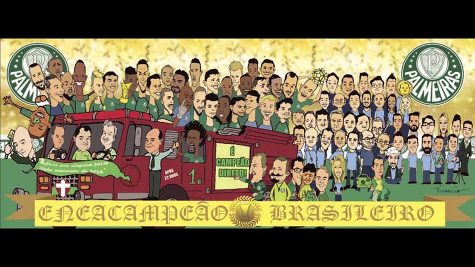 Charge feita a pedido de Cuca no Palmeiras