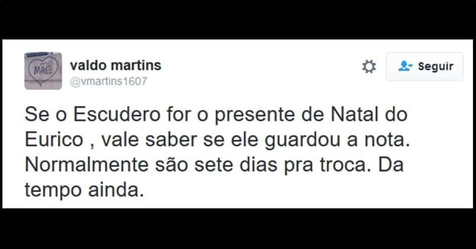 Presente de Natal de Eurico Miranda vira piada na web