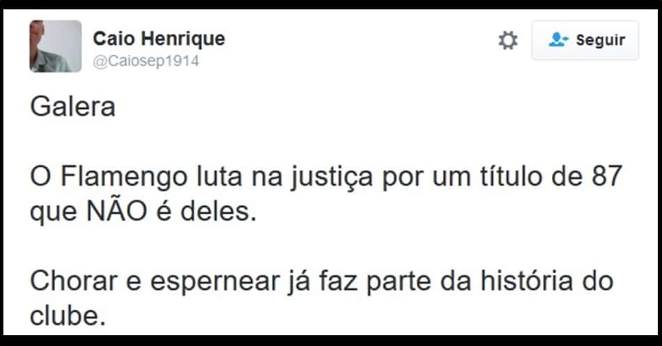 Palmeirenses respondem provocações de flamenguistas pelas redes sociais